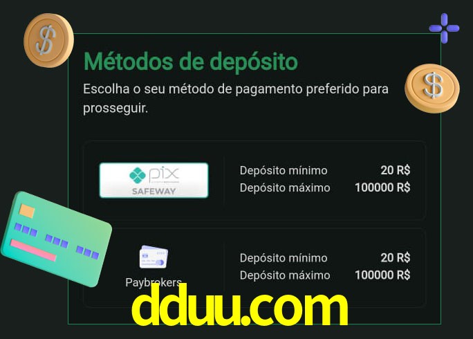 O cassino dduu.com oferece uma grande variedade de métodos de pagamento